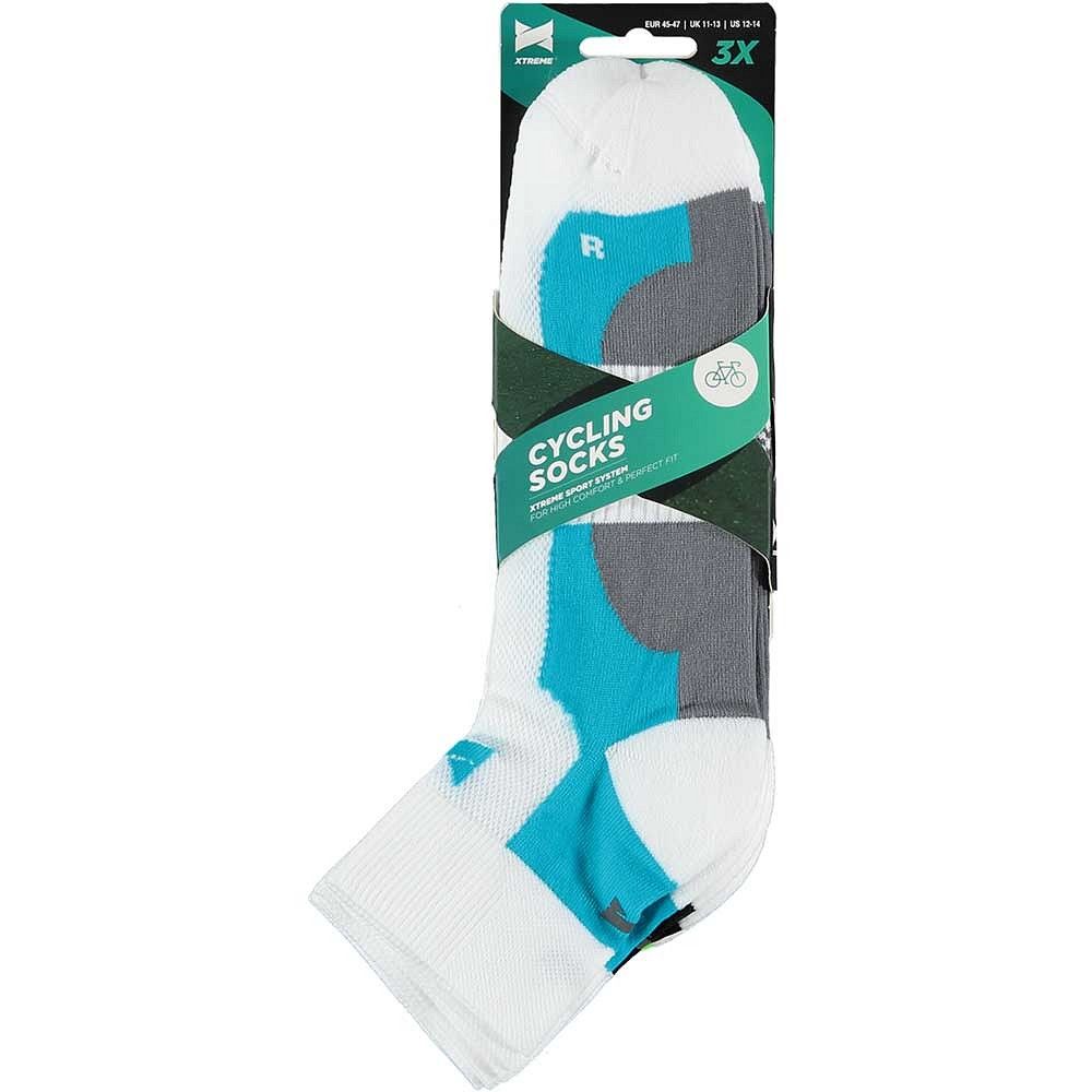 Xtreme Fietssokken Quarter 3-pack Multi White