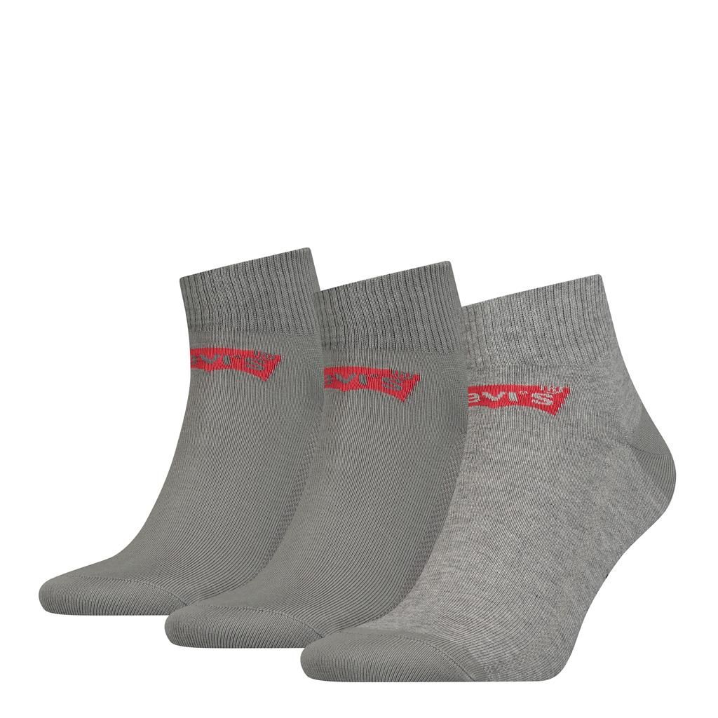 Levi's Mid Cut Batwing Logo Middle Grey Melange 3-Pack