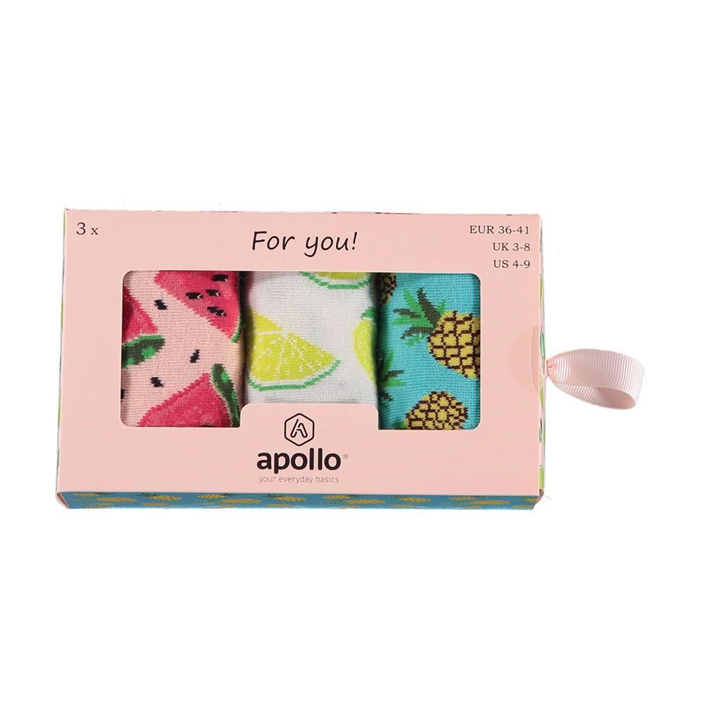 Apollo Sokken Giftbox Dames Summer Fruits 3-pack