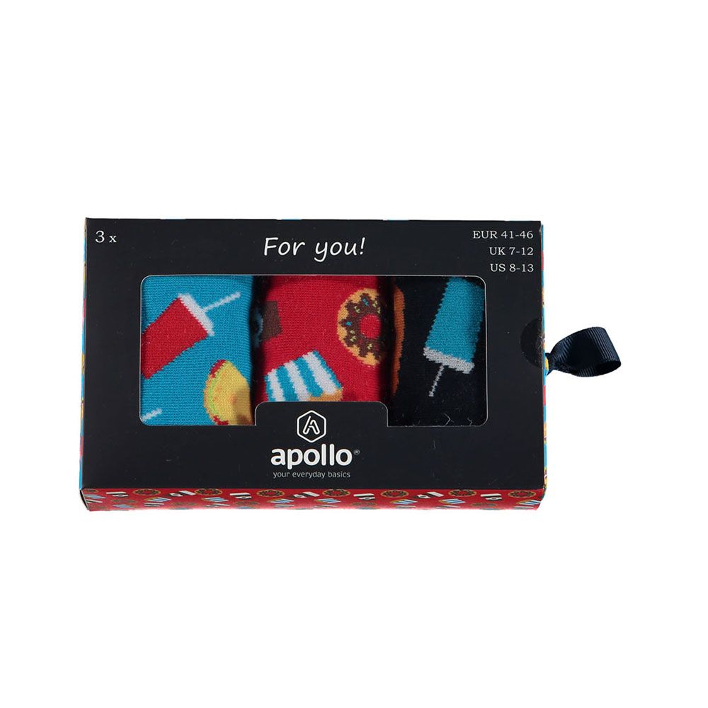 Apollo Sokken Giftbox Heren Snacky Time 3-pack