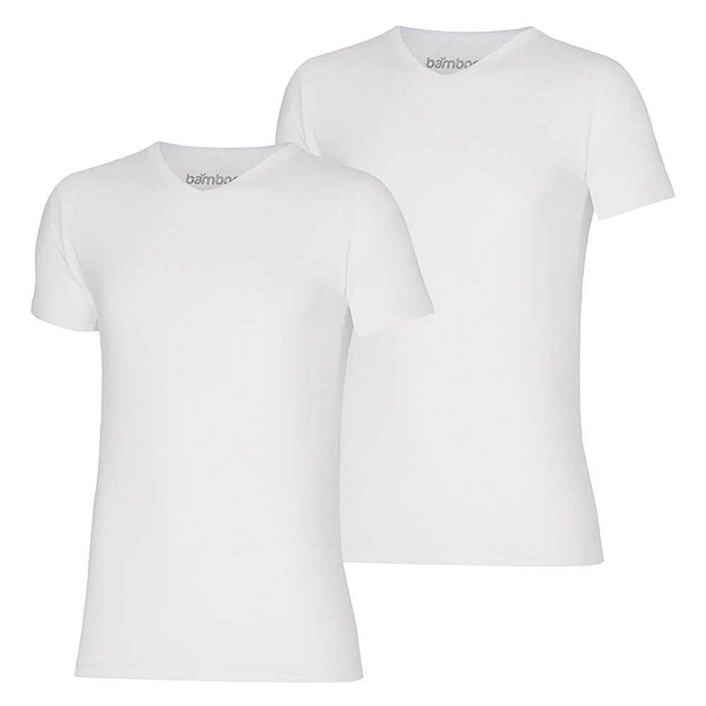 Apollo T-shirt Heren Bamboo Basic V-neck Wit 4-pack