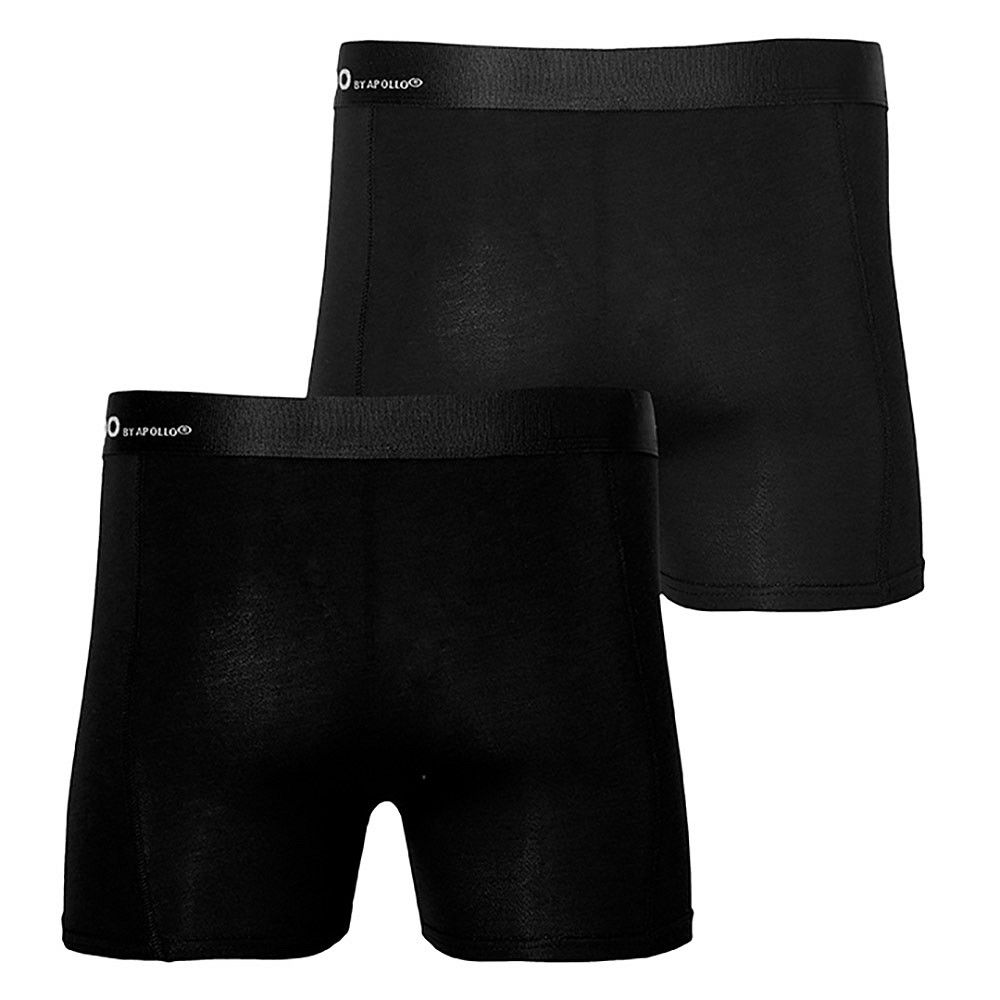 Apollo Boxershorts Heren Bamboo Basic Zwart 2-pack