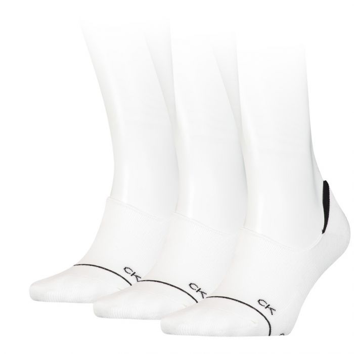 Calvin Klein Dames Footies High Cut 3-pack Wit