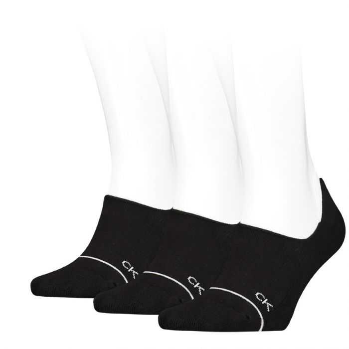 Calvin Klein Dames Footies High Cut 3-pack Zwart 