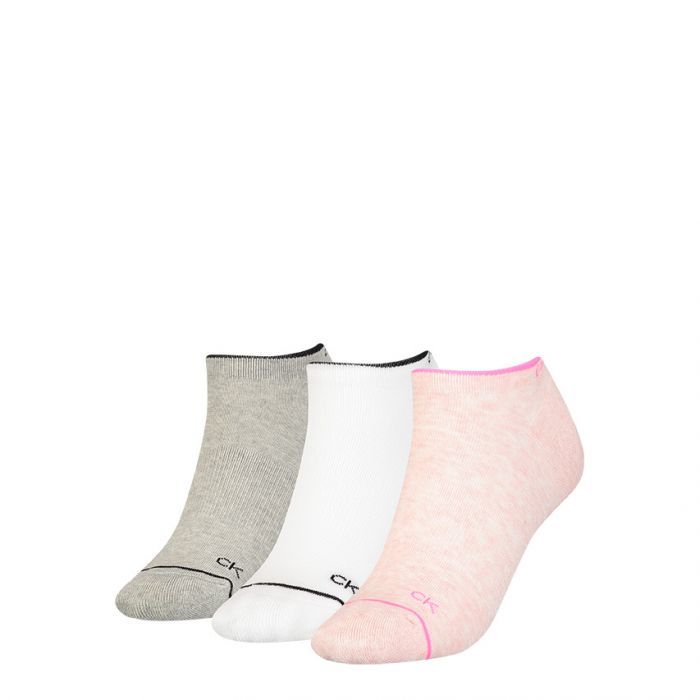 Calvin Klein Dames Sneakersokken 3-pack Pink Melange Combo