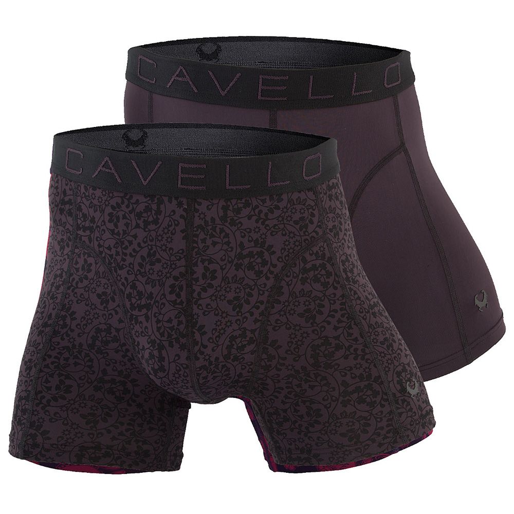 Cavello Microfiber Boxershorts 2-pack Paars/Zwart