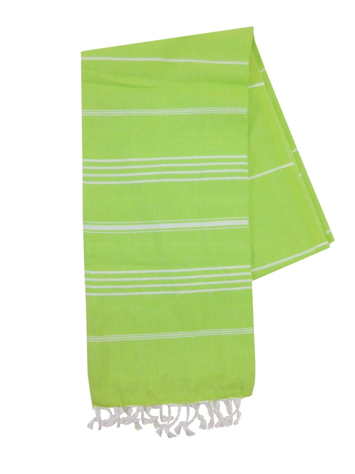 The One Towelling Hamamdoek Lime/Wit