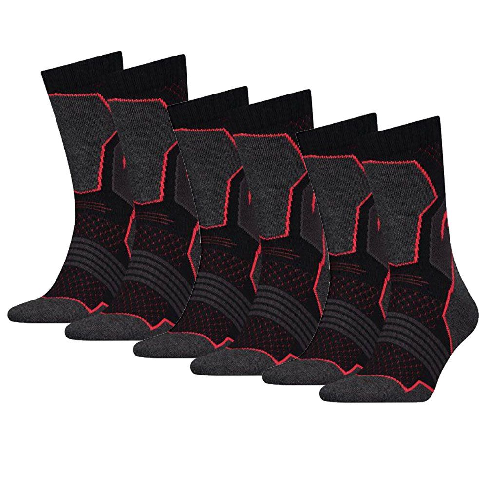 HEAD Wandelsokken Hiking Crew 6-pack Unisex Black/red