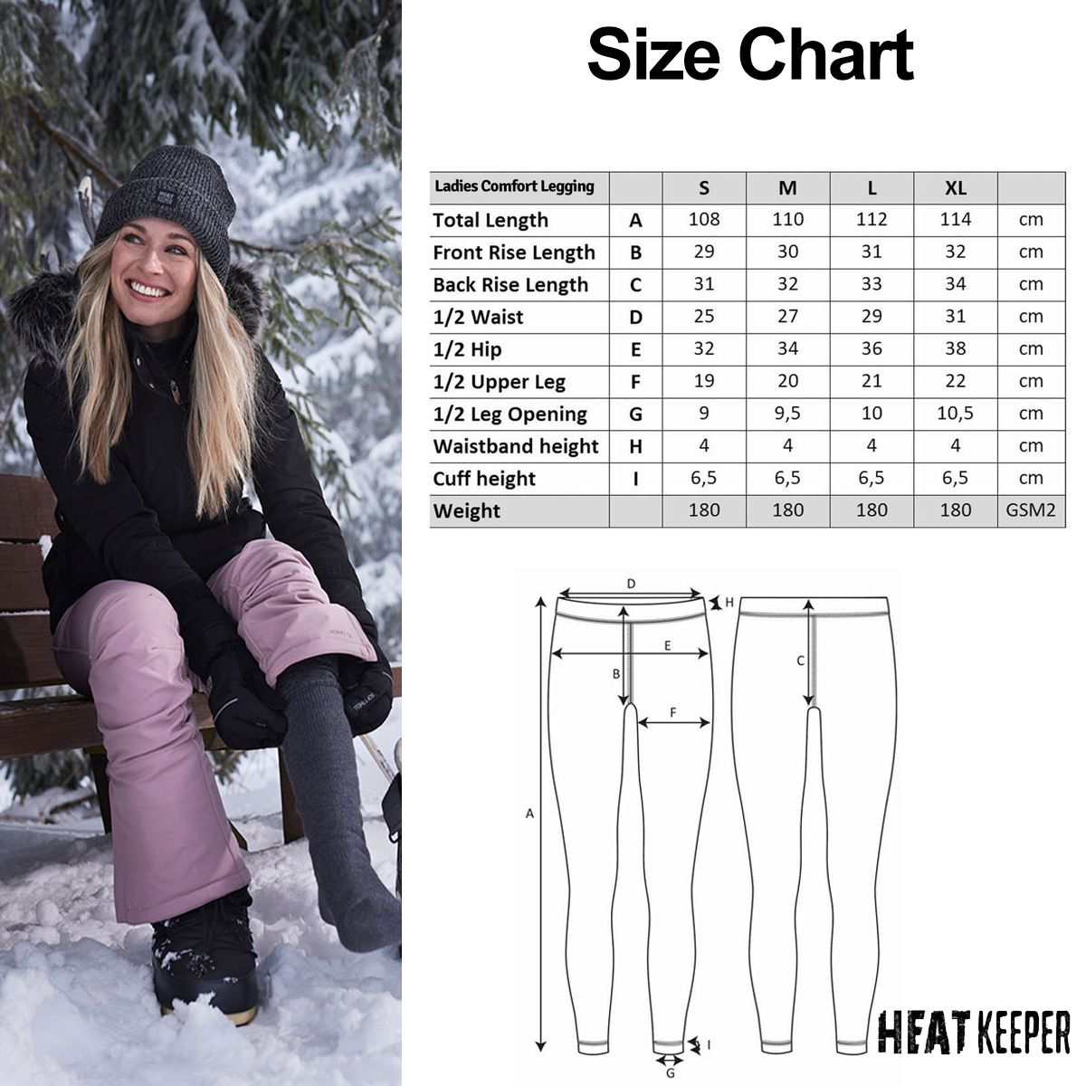 Heatkeeper Thermo Legging Dames Comfort Antraciet Melange