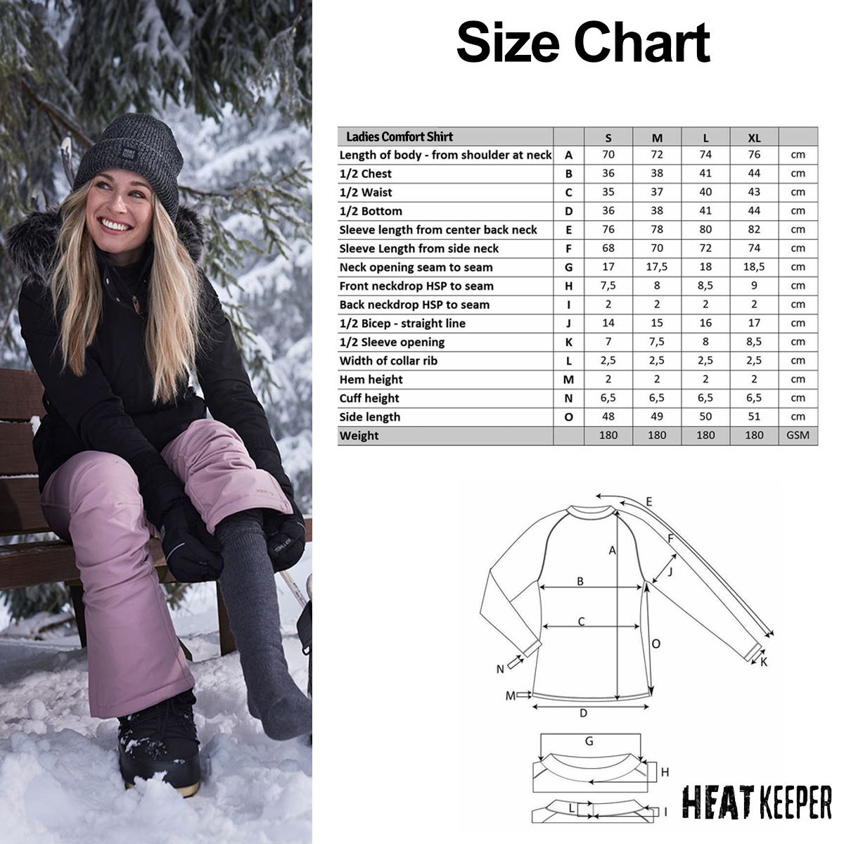 Heatkeeper Thermoset Dames Comfort - Thermoshirt + Thermo Legging - Antraciet Melange