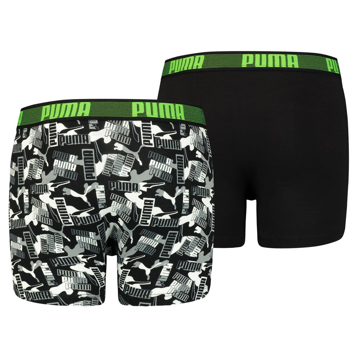 Puma Boys Boxershorts Logo AOP Green Combo 2-Pack