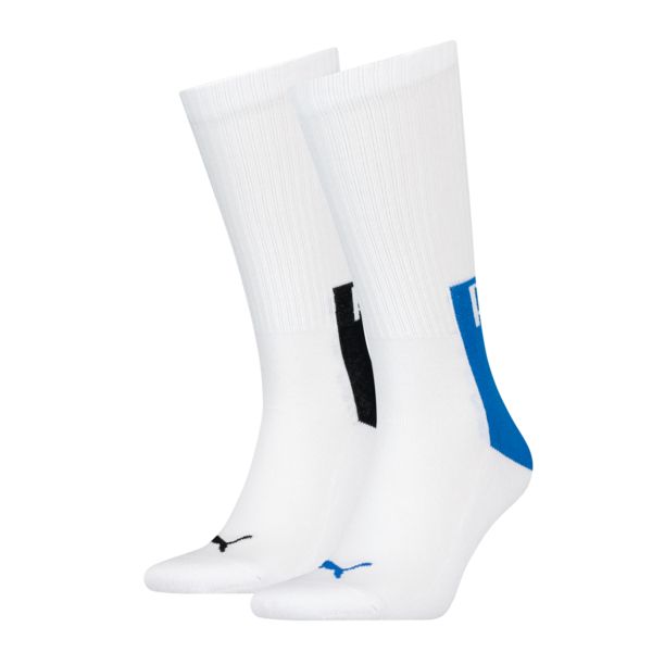 Puma Crew sokken Logo Block 2-pack Blue/White Combo