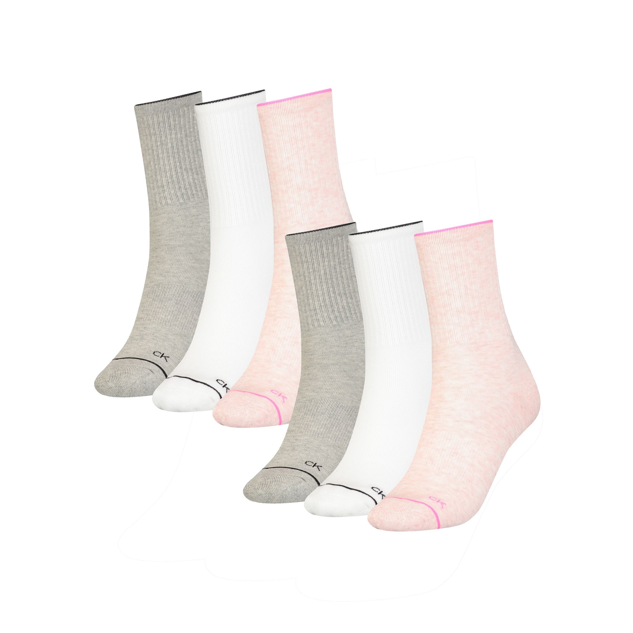 Calvin Klein Sokken Dames Pink Combo 6-Pack