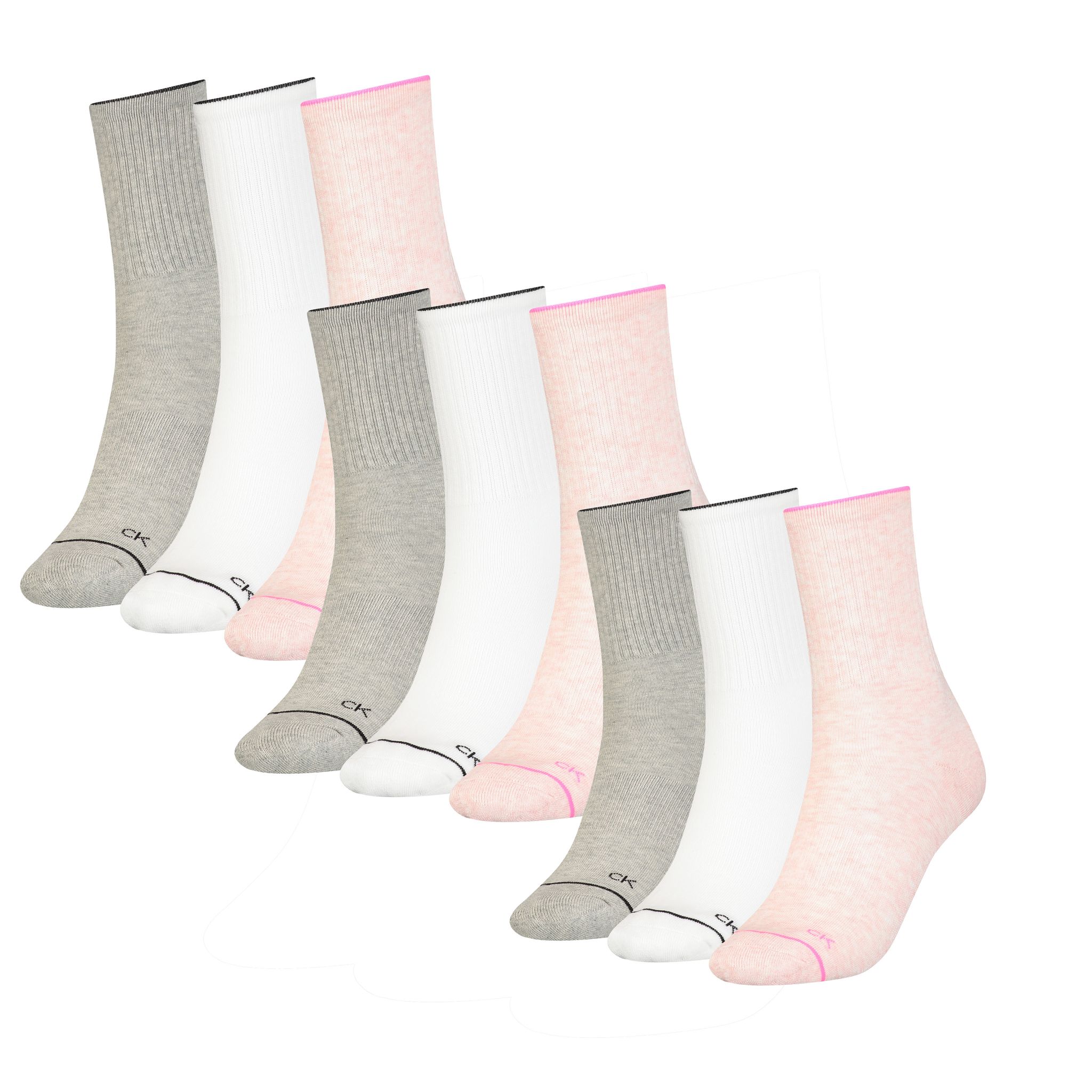 Calvin Klein Sokken Dames Pink Combo 9-Pack