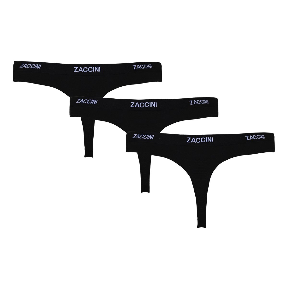 Zaccini Dames Strings 3-pack Black