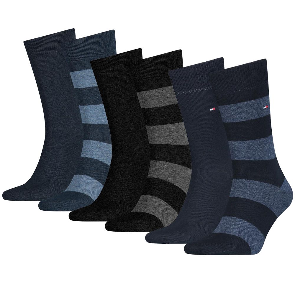 Tommy Hilfiger Sokken Heren Rugby 6-pack Black/Dark Navy/Jeans