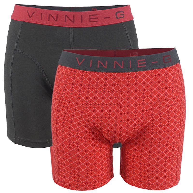 Vinnie-G boxershorts Flamingo Antraciet - Print 2-pack 