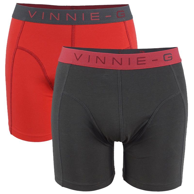 Vinnie-G boxershorts Flamingo  Rood - Antraciet Uni 2-pack