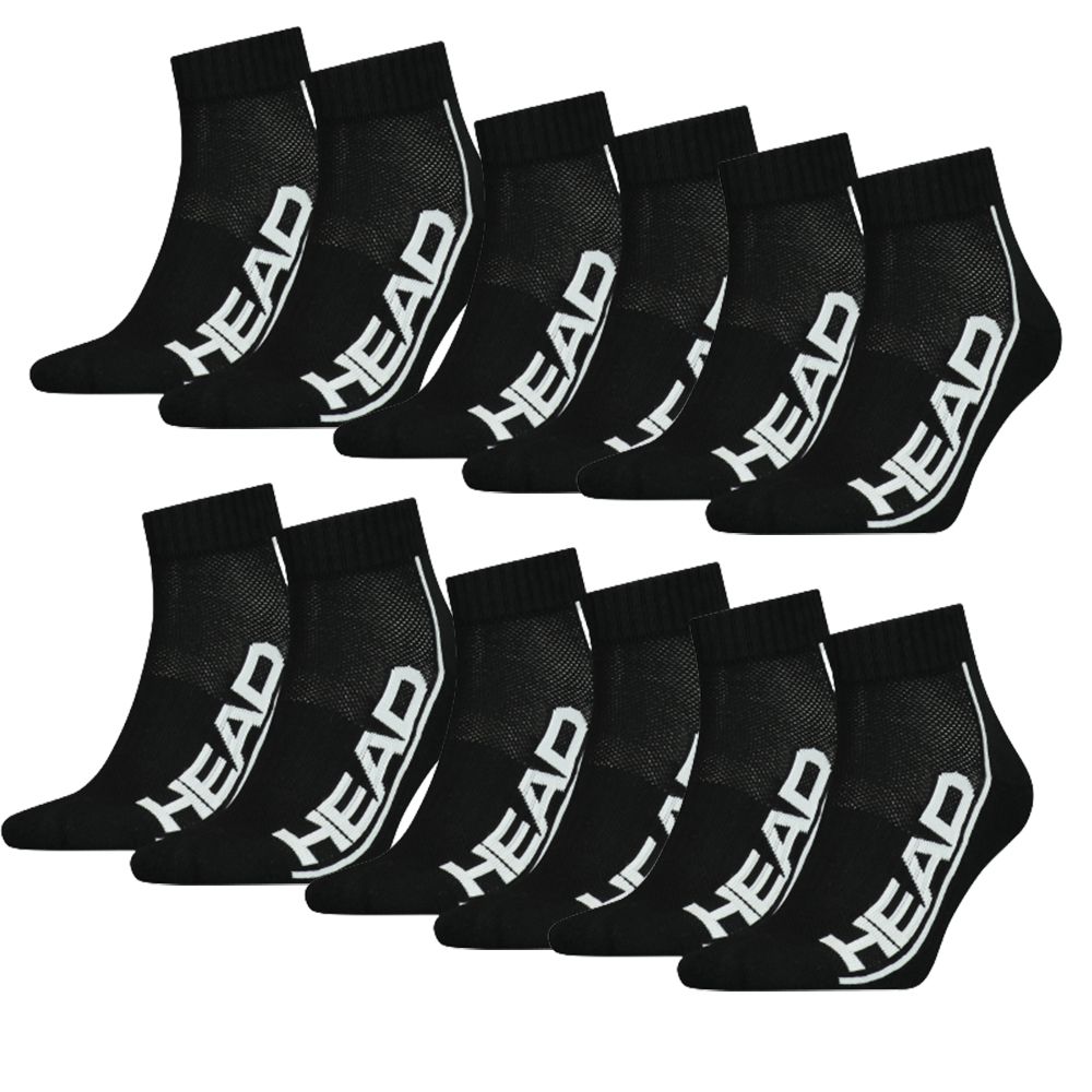 HEAD Quartersokken Performance 12-pack Zwart