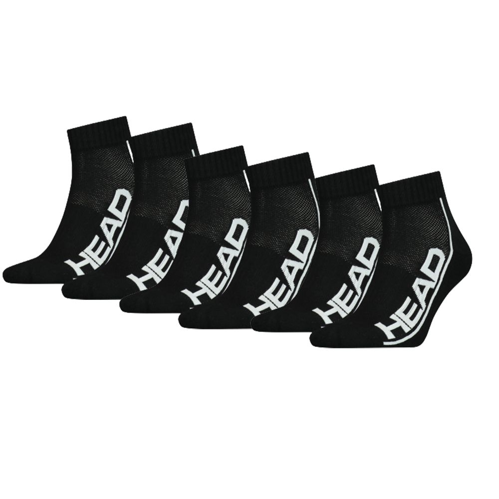 HEAD Quartersokken Performance 6-pack Zwart