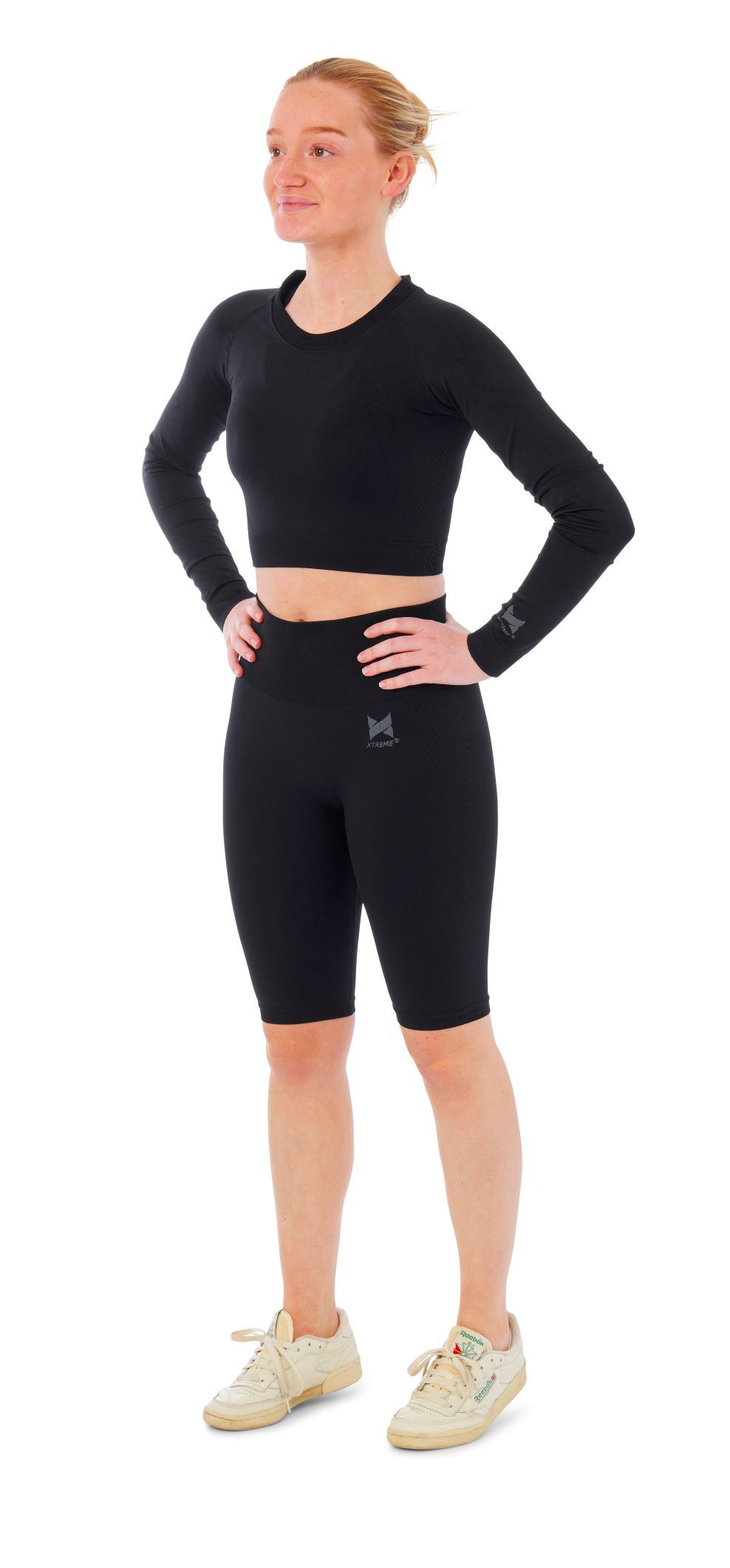 Xtreme Sportswear Dames Sportset - Korte Sportlegging + Sport Croptop - Zwart