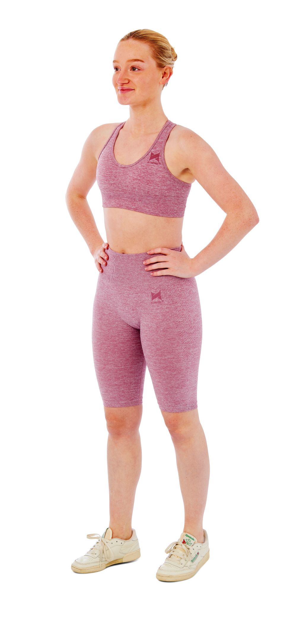 Xtreme Sportswear Dames Sportset - Korte Sportlegging + Sporttop -  Roze