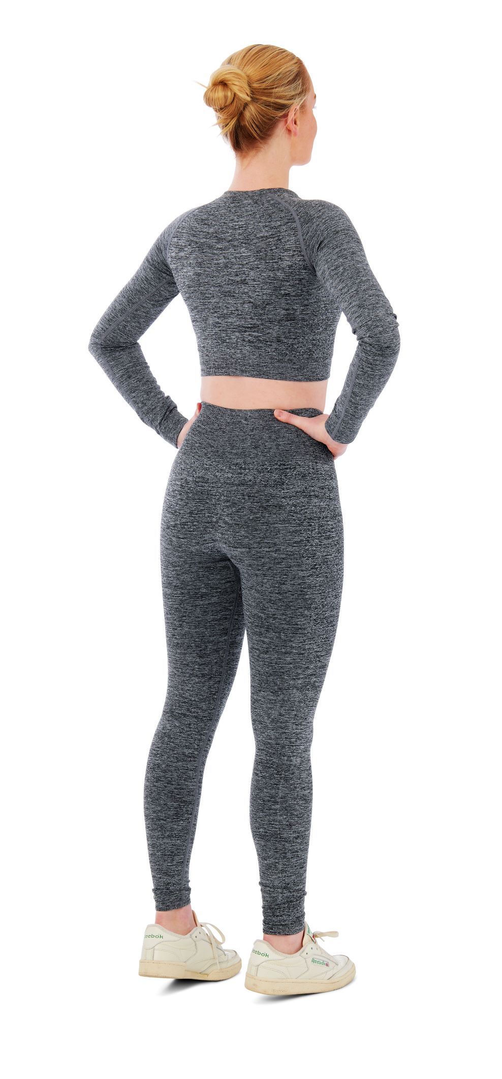 Xtreme Sportswear Dames Sportset - Sportlegging + Sport Croptop - Antraciet Melange