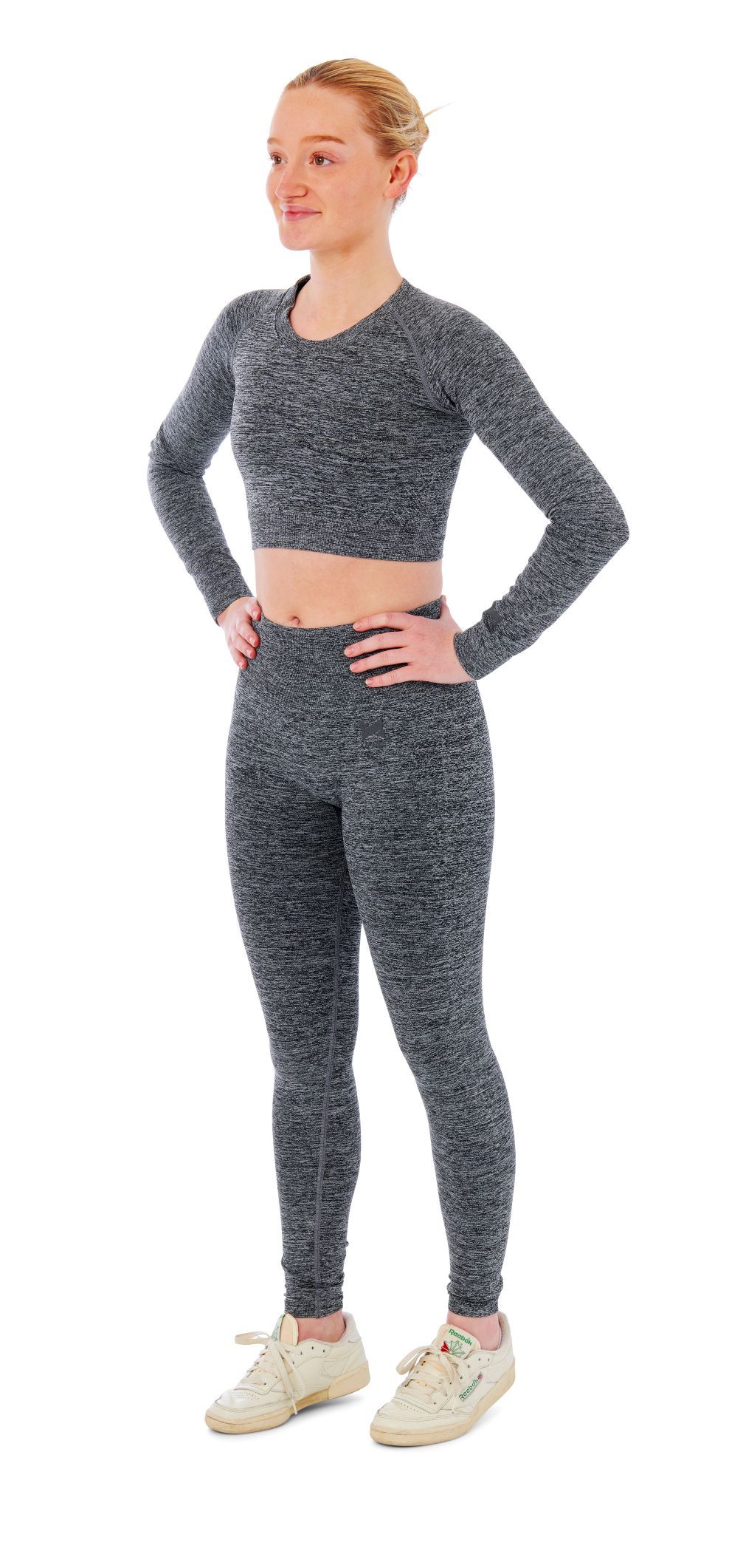 Xtreme Sportswear Dames Sportset - Sportlegging + Sport Croptop - Antraciet Melange