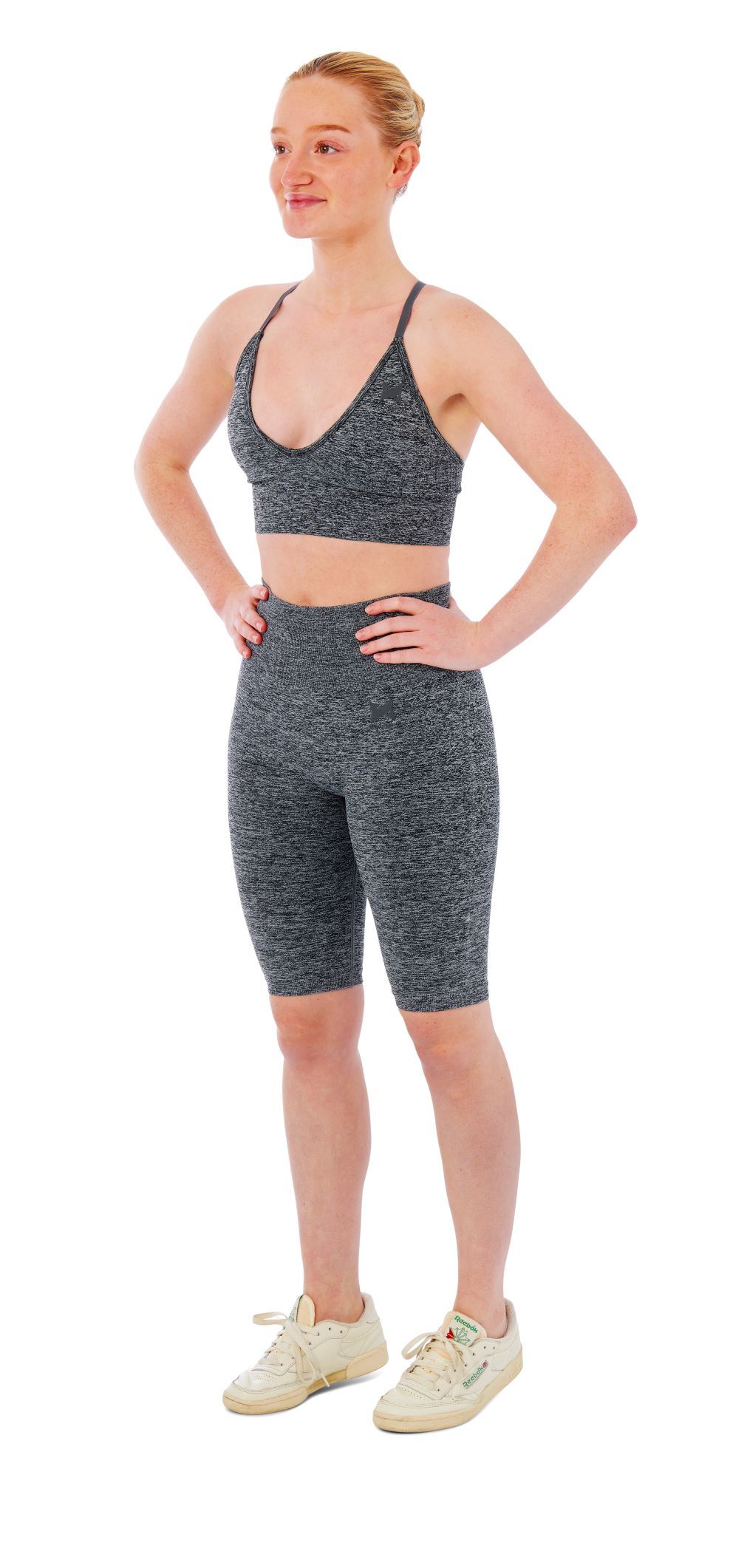 Xtreme Sportswear Dames Sportset - Korte Sportlegging + Sport BH - Antraciet Melange