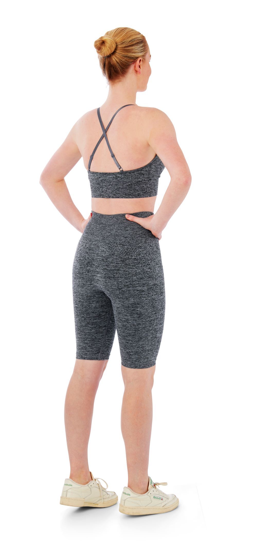 Xtreme Sportswear Dames Sportset - Korte Sportlegging + Sport BH - Antraciet Melange