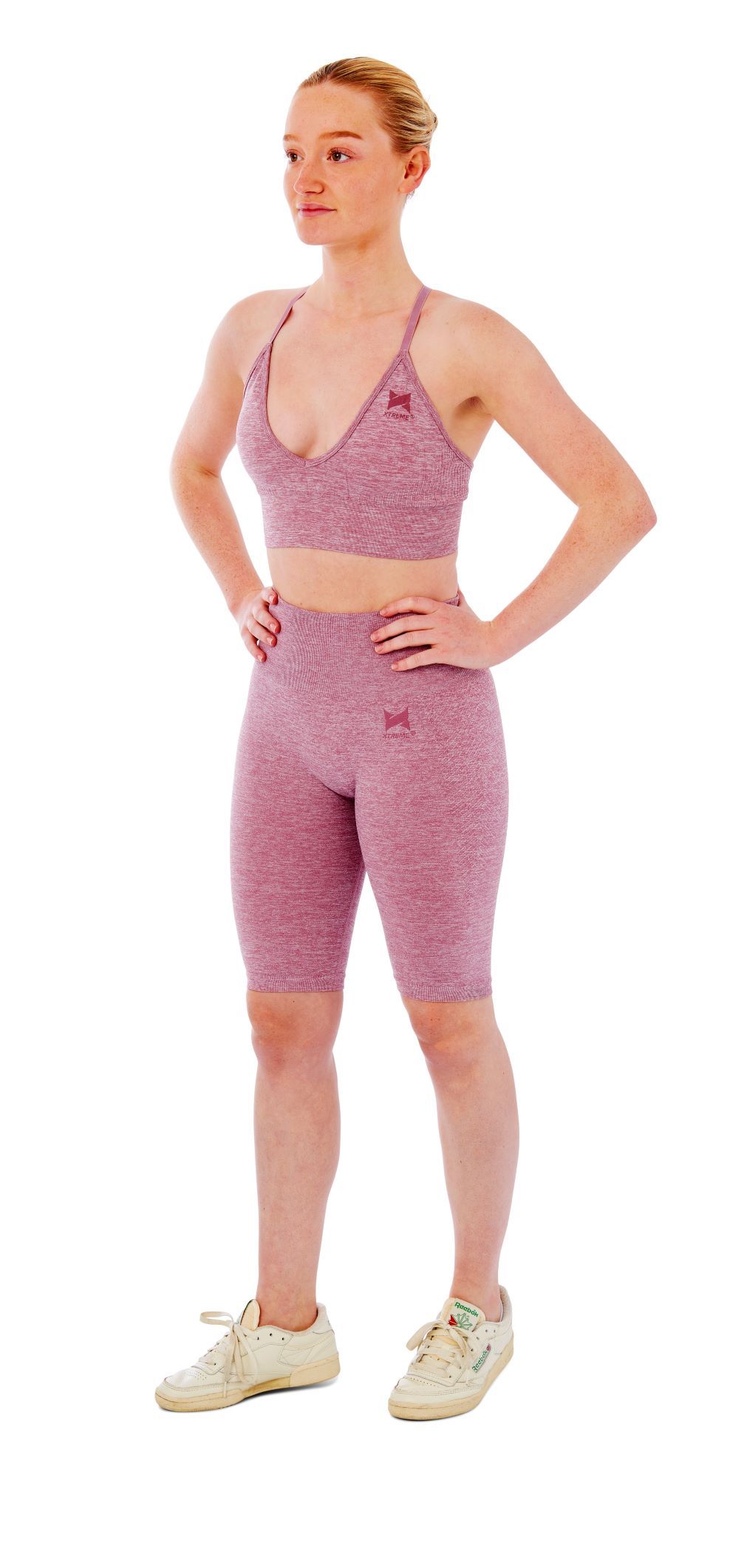 Xtreme Sportswear Dames Sportset - Korte Sportlegging + Sport BH -  Roze