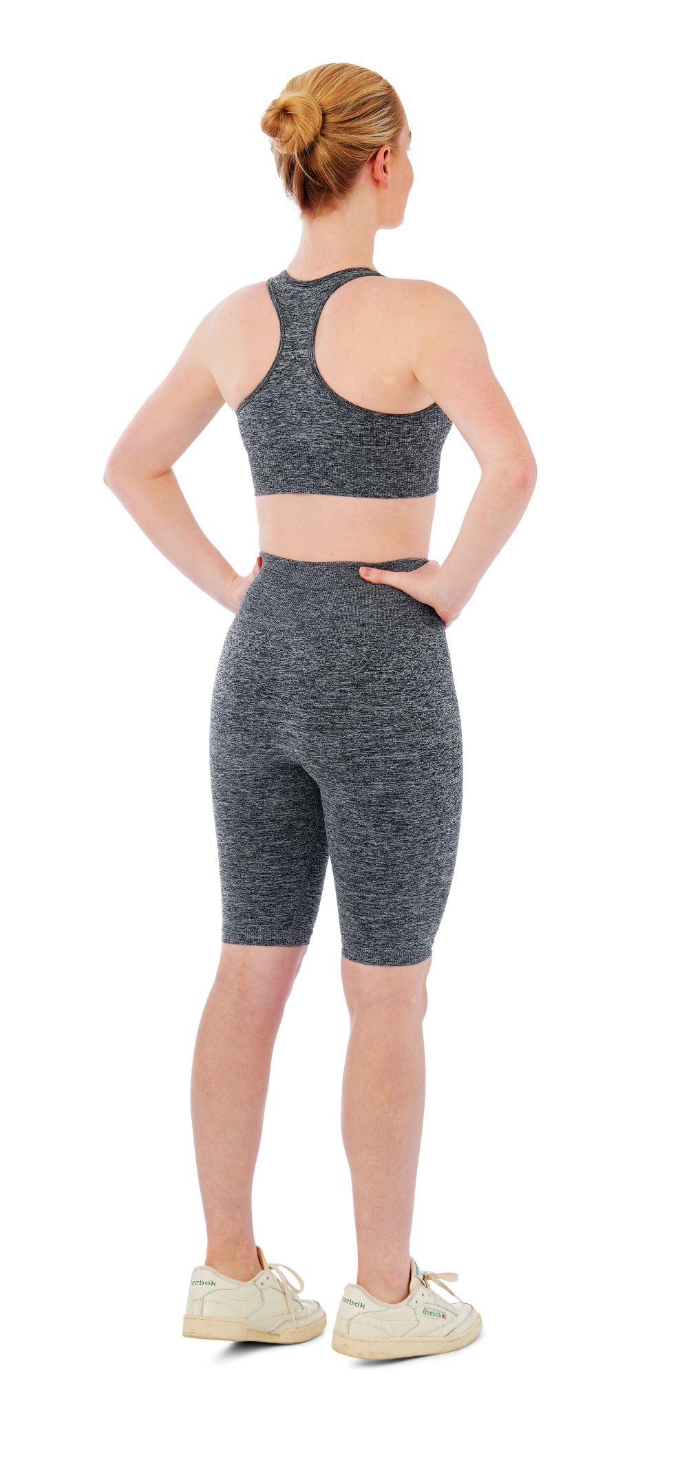 Xtreme Sportswear Dames Sportset - Korte Sportlegging + Sporttop - Antraciet Melange