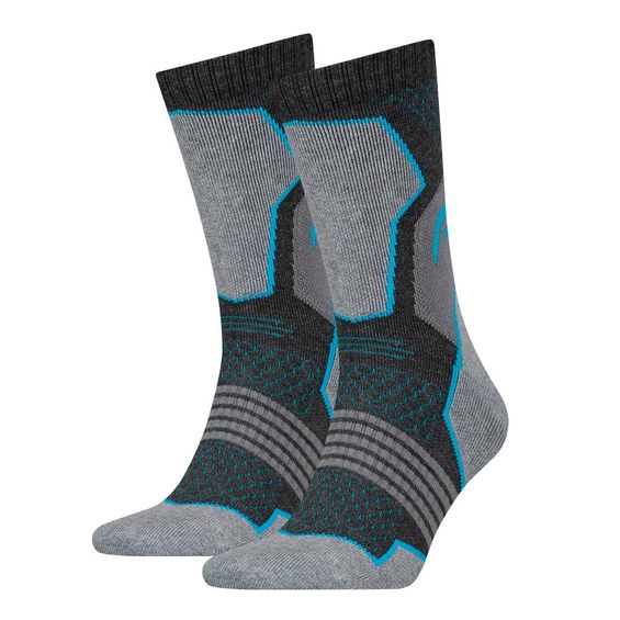 HEAD Wandelsokken Hiking Crew sokken 2-pack Unisex Grey/blue