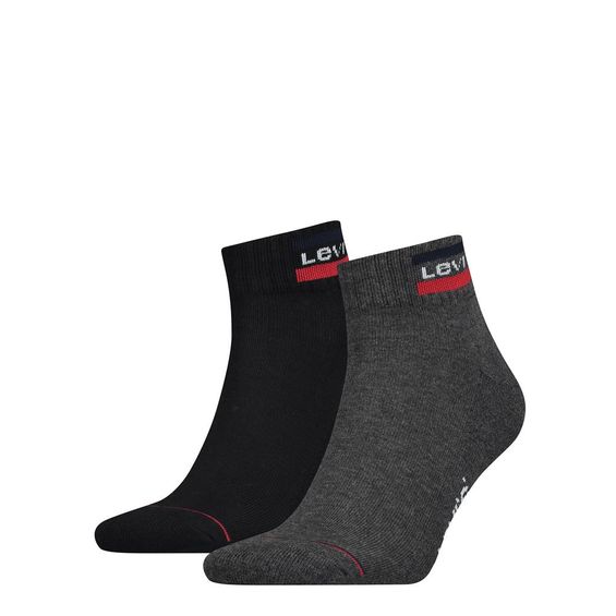 Levi's Mid Cut Sprtwr Logo Mid Grey/ Black 2-Pack