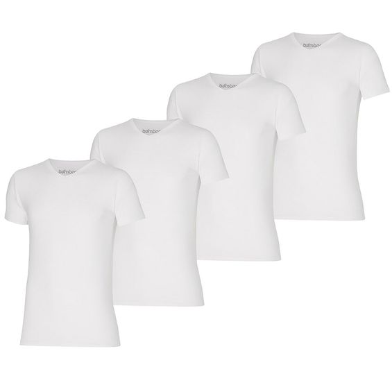 Apollo T-shirt Heren Bamboo Basic V-neck Wit 4-pack