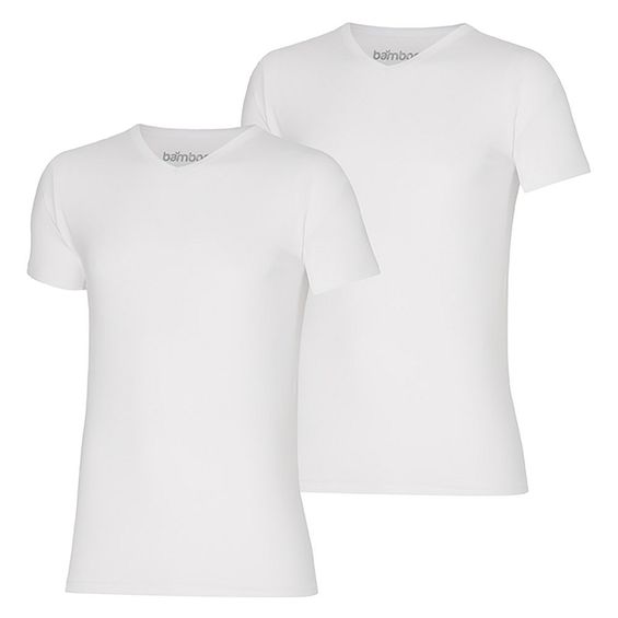 Apollo T-shirt Heren Bamboo Basic V-neck Wit 2-pack