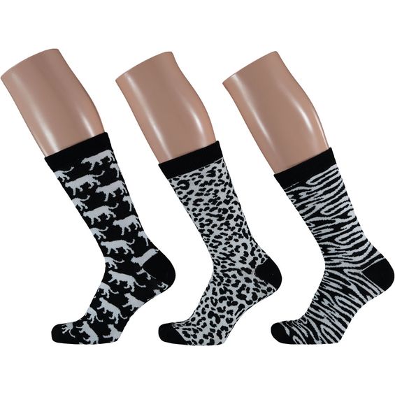 Apollo Sokken Giftbox Dames Black / White Safari 3-pack