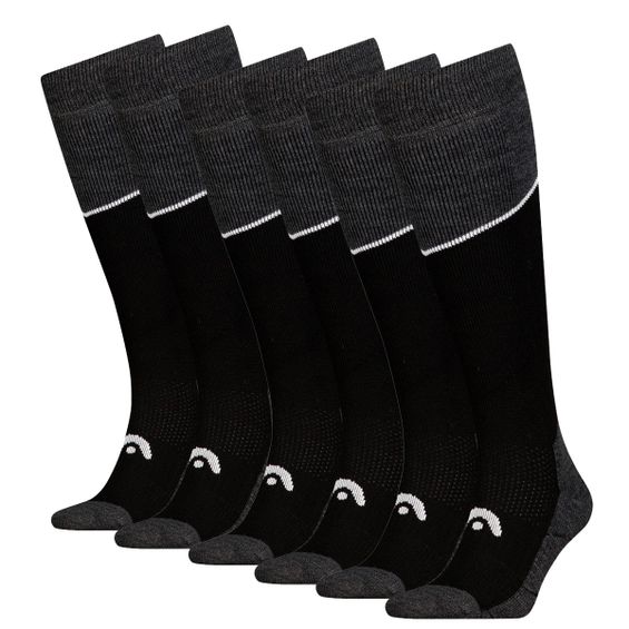 HEAD Skisokken Kneehigh 6-pack Black / Grey Melange