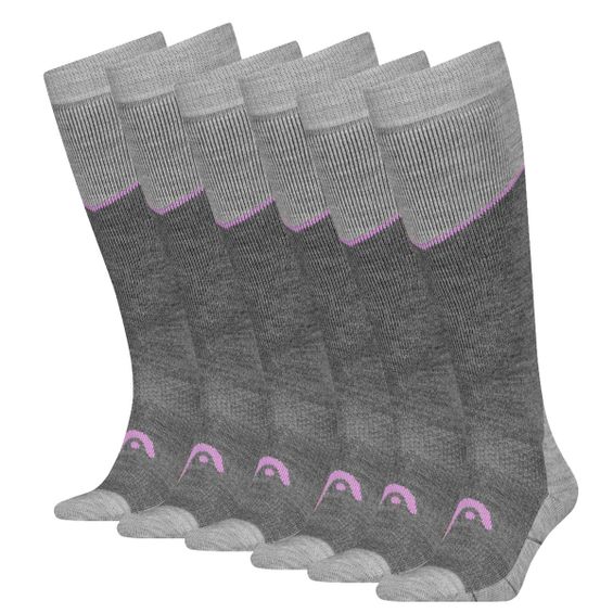 HEAD Skisokken Kneehigh 6-pack Light Grey Melange / Lilac