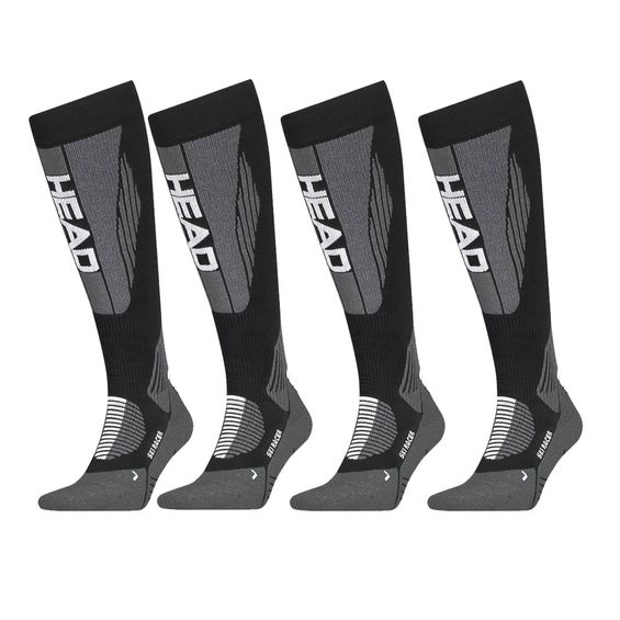 HEAD Skisokken Unisex Racer Kneehigh 4-pack Black/White