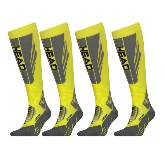 HEAD Skisokken Unisex Racer Kneehigh 4-pack Neon Yellow