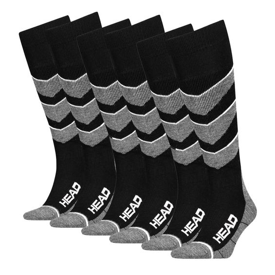 HEAD Skisokken Unisex V-Shape Kneehigh 6-pack Black Combo