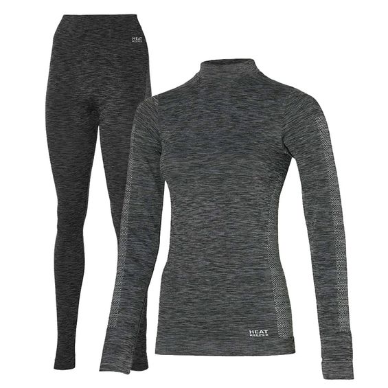 Heatkeeper Thermoset Dames Premium - Thermoshirt + Thermo Legging - Zwart Melange