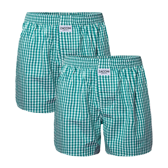 Zaccini Wijde Boxershorts Woven 2-pack Green