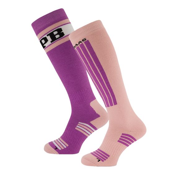 Poederbaas Skisokken 2-pack Swedish Pink