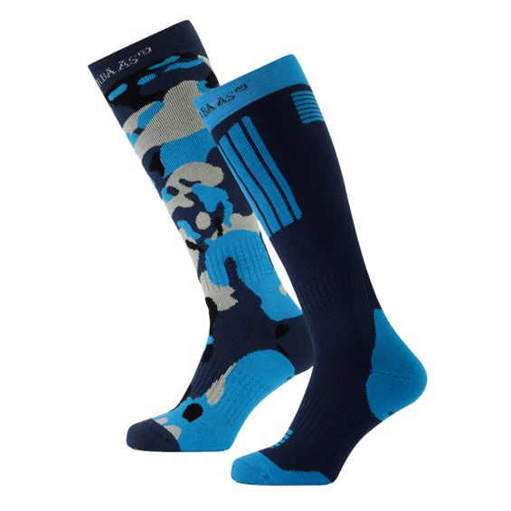 Poederbaas Skisokken 2-pack Camo Navy