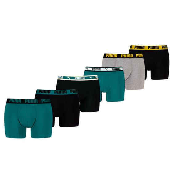 Puma Boxershorts 6-pack Seagreen / Black