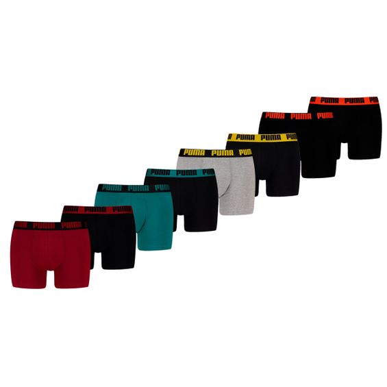 Puma Boxershorts Basic 8-pack Burgundy / Seagreen / Black / Grey