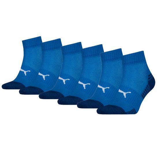 Puma Sport Cushioned Quartersokken 6-pack Blauw