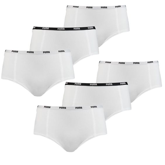 Puma Mini Short Dames Wit 6-Pack 